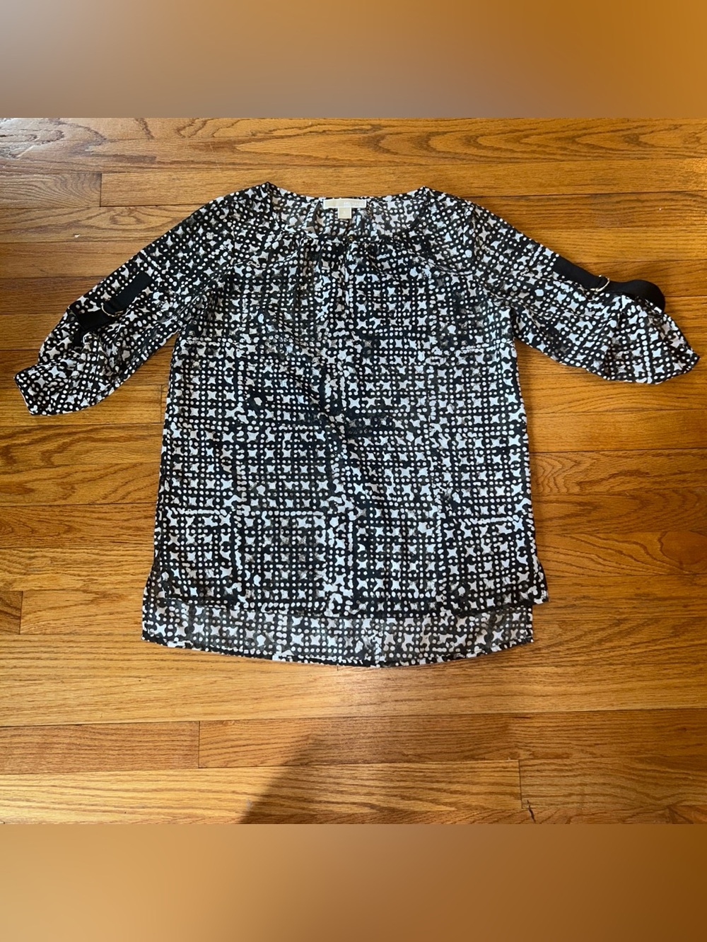 Michael Kors Black and White Geometric Tee